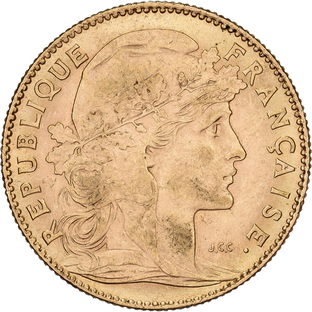 Frankreich, 10 Francs, Marianne Coq, 1906, Paris, Gold, SS+, KM:846