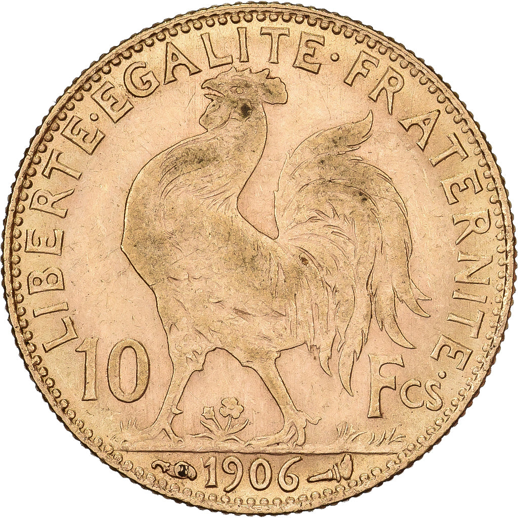 Frankreich, 10 Francs, Marianne Coq, 1906, Paris, Gold, SS+, KM:846
