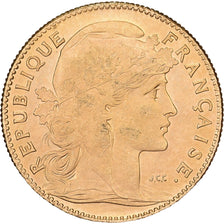 Francia, 10 Francs, Marianne Coq, 1908, Paris, Oro, SPL-, Gadoury:1017, Le