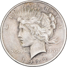 Stati Uniti, Dollar, Peace, 1922, Philadelphia, Argento, MB+, KM:150
