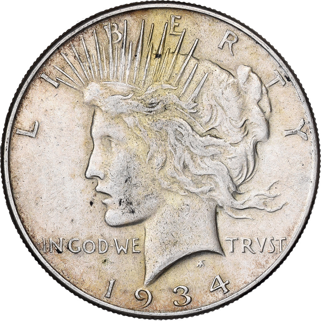 United States, Dollar, Peace, 1934, Philadelphia, Silver, EF(40-45), KM:150