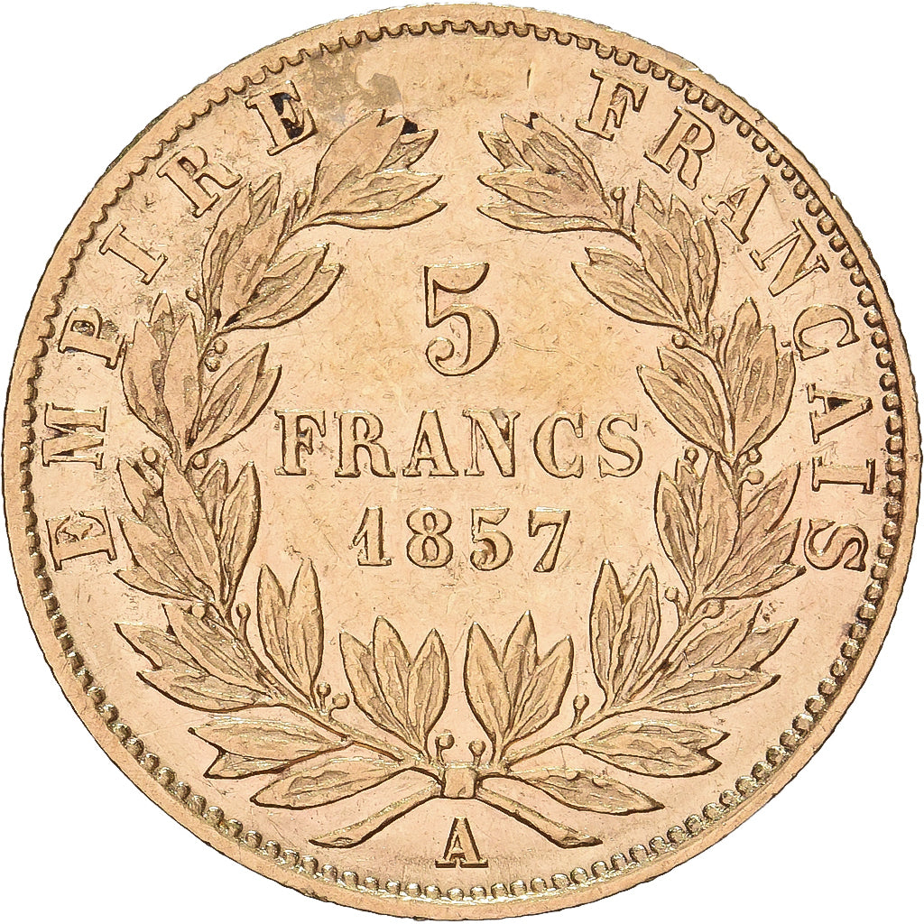 Frankreich, 5 Francs, Napoléon III, 1857, Paris, Gold, SS, Gadoury:1001