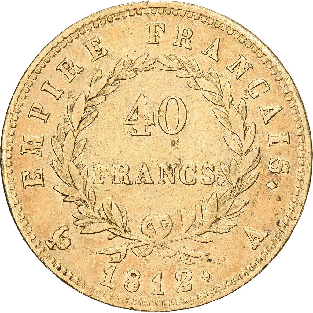 Francja, 40 Francs, Napoléon I, 1812, Paris, Złoto, EF(40-45), Gadoury:1084