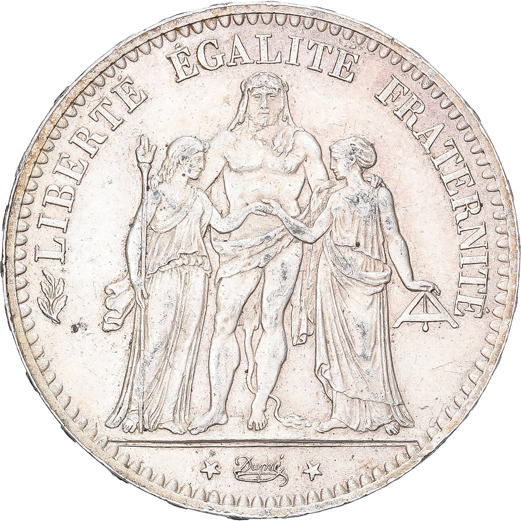 França, 5 Francs, Hercule, 1877, Paris, Prata, AU(50-53), Gadoury:745a