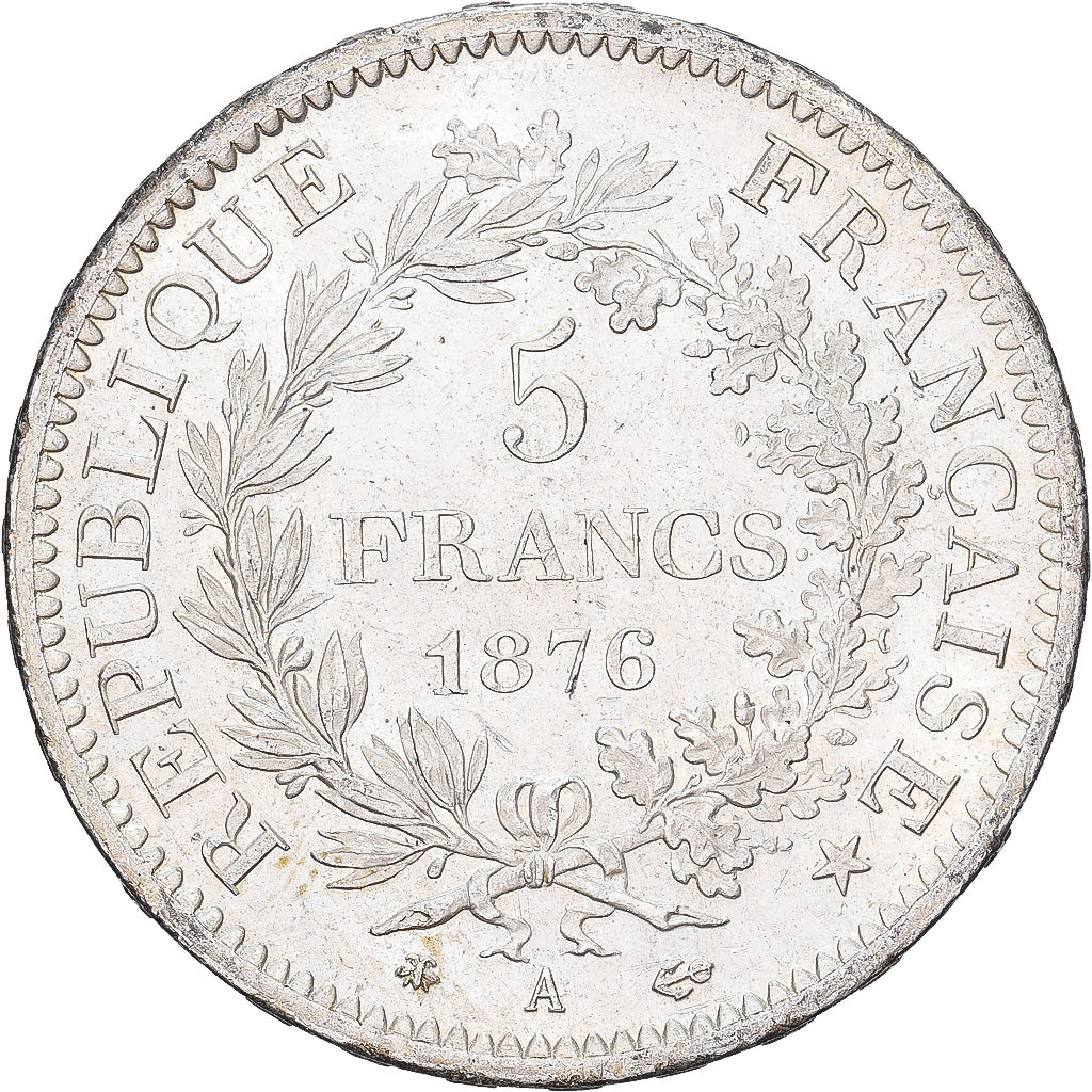France, 5 Francs, Hercule, 1876, Paris, Argent, SUP+, Gadoury:745a, KM:820.1