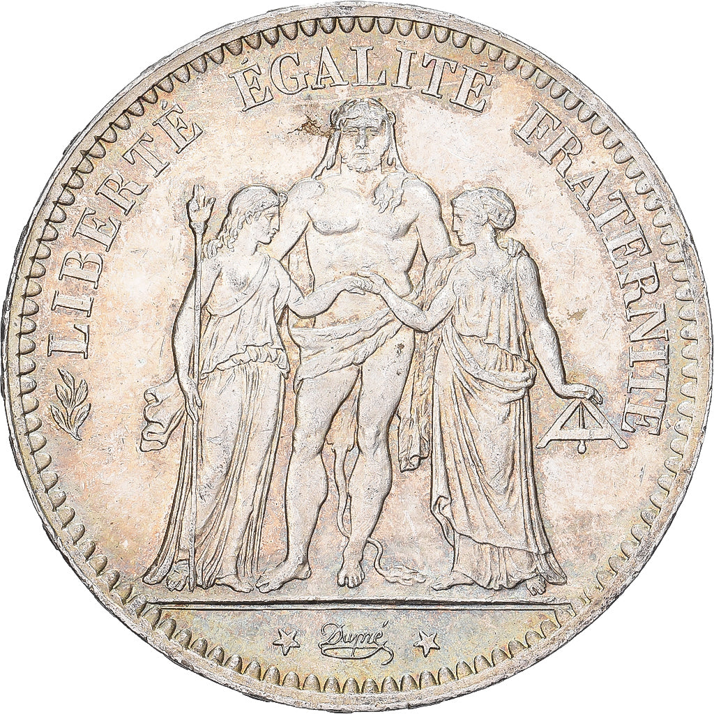 France, 5 Francs, Hercule, 1876, Paris, Silver, MS(60-62), Gadoury:745a