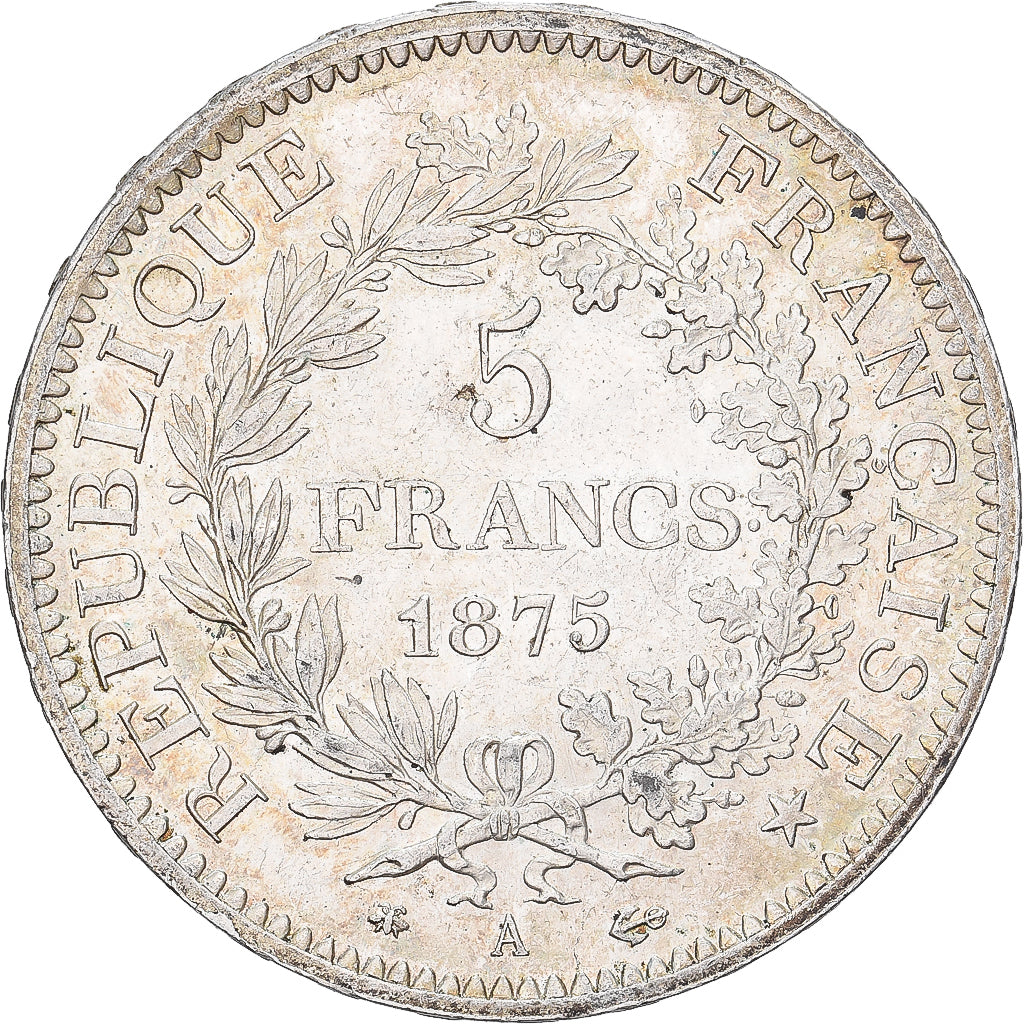 France, 5 Francs, Hercule, 1875, Paris, Argent, SUP, Gadoury:745a, KM:820.1
