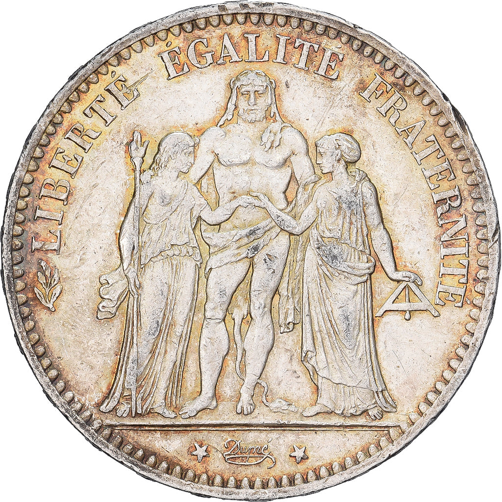 Frankrijk, 5 Francs, Hercule, 1875, Bordeaux, Zilver, ZF+, Gadoury:745a