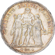 France, 5 Francs, Hercule, 1875, Bordeaux, Argent, TTB+, Gadoury:745a, KM:820.2