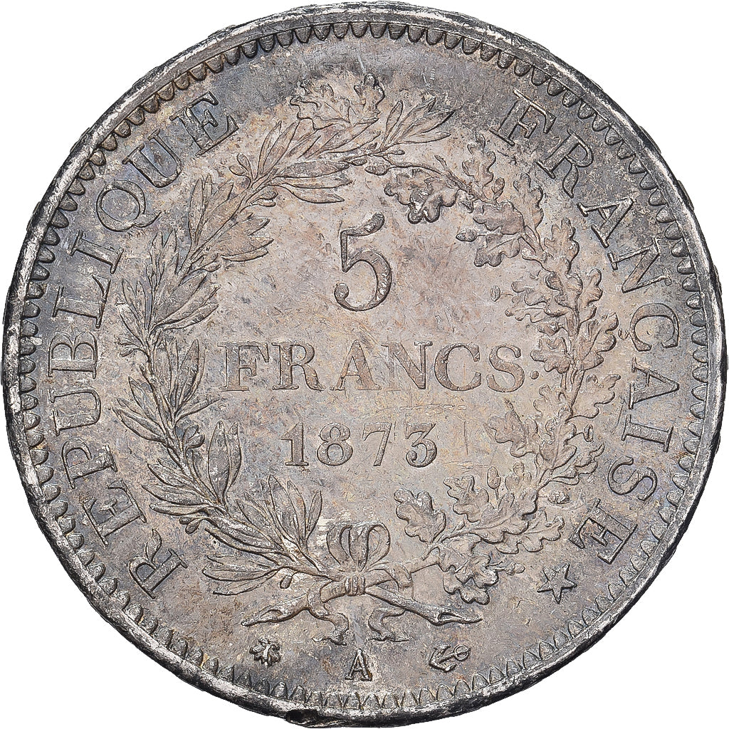 Frankreich, 5 Francs, Hercule, 1873, Paris, Silber, VZ+, Gadoury:745.a, KM:820.1