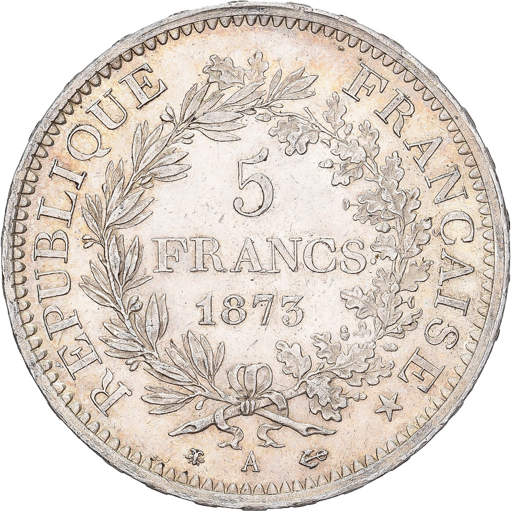 Frankreich, 5 Francs, Hercule, 1873, Paris, Silber, VZ+, Gadoury:745.a, KM:820.1