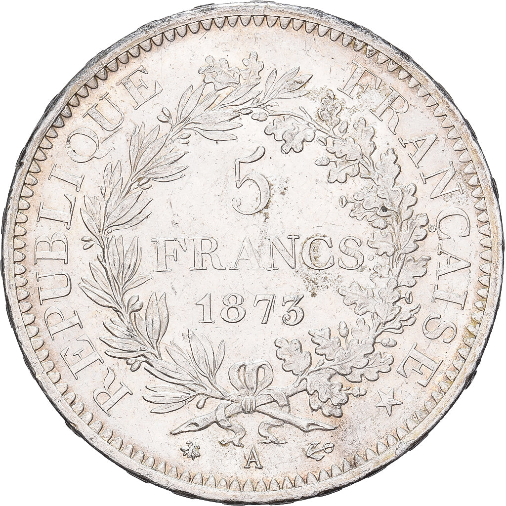 France, 5 Francs, Hercule, 1873, Paris, Silver, MS(63), Gadoury:745.a, KM:820.1