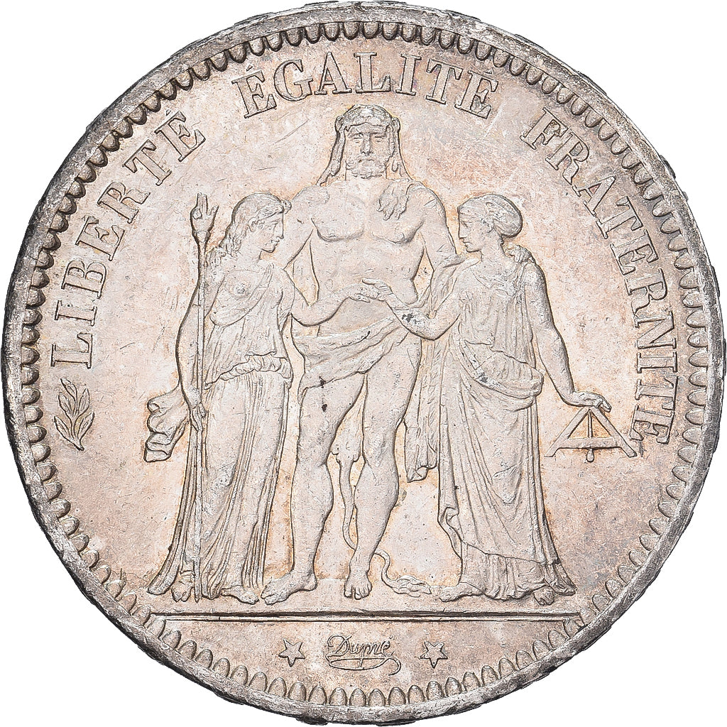 França, 5 Francs, Hercule, 1873, Paris, Prata, MS(63), Gadoury:745.a, KM:820.1