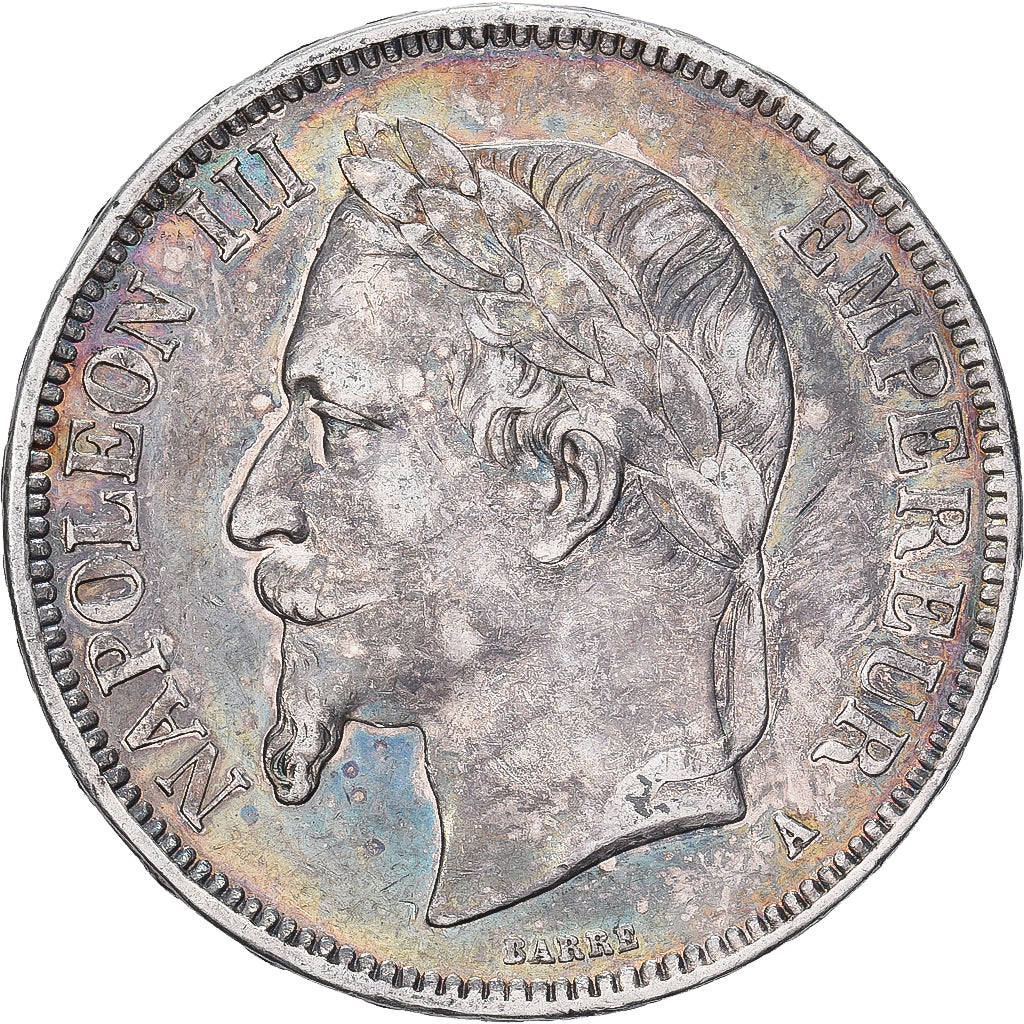 France, 5 Francs, Napoléon III, 1867, Paris, Silver, AU(50-53), KM:799.1