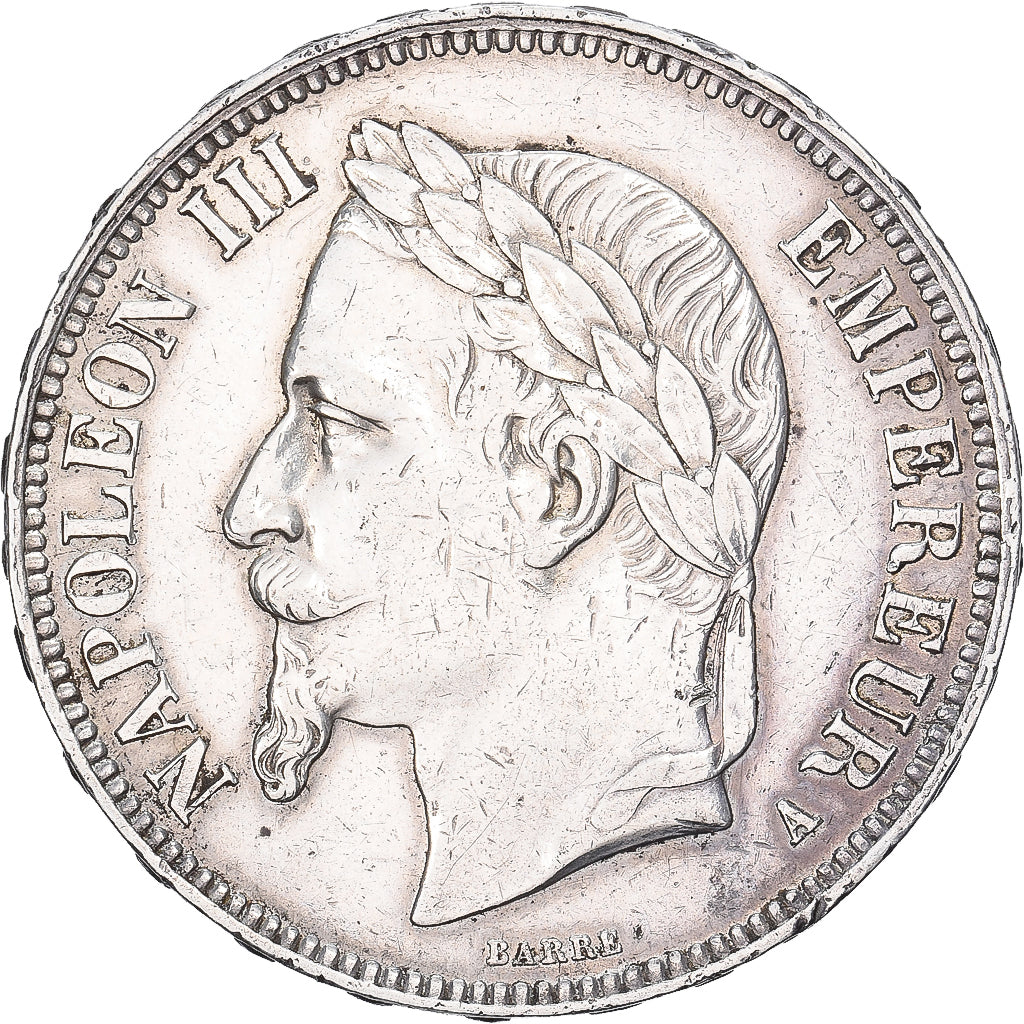 Frankreich, 5 Francs, Napoléon III, 1867, Paris, Silber, SS, KM:799.1