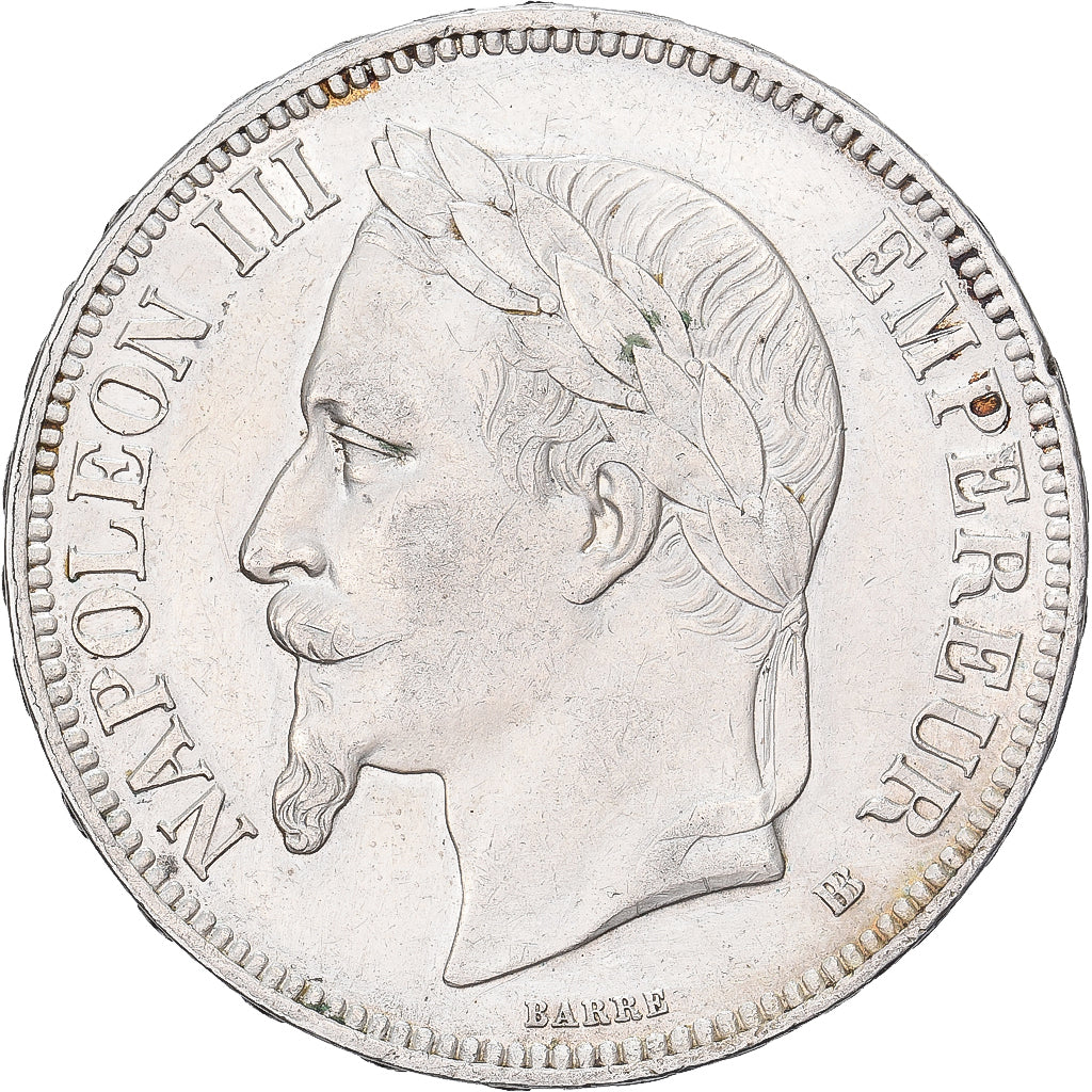 Francia, 5 Francs, Napoléon III, 1869, Strasbourg, Argento, SPL-, Gadoury:739