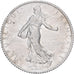 Francia, Franc, Semeuse, 1918, Paris, flan clipé, Plata, MBC+, KM:844.1