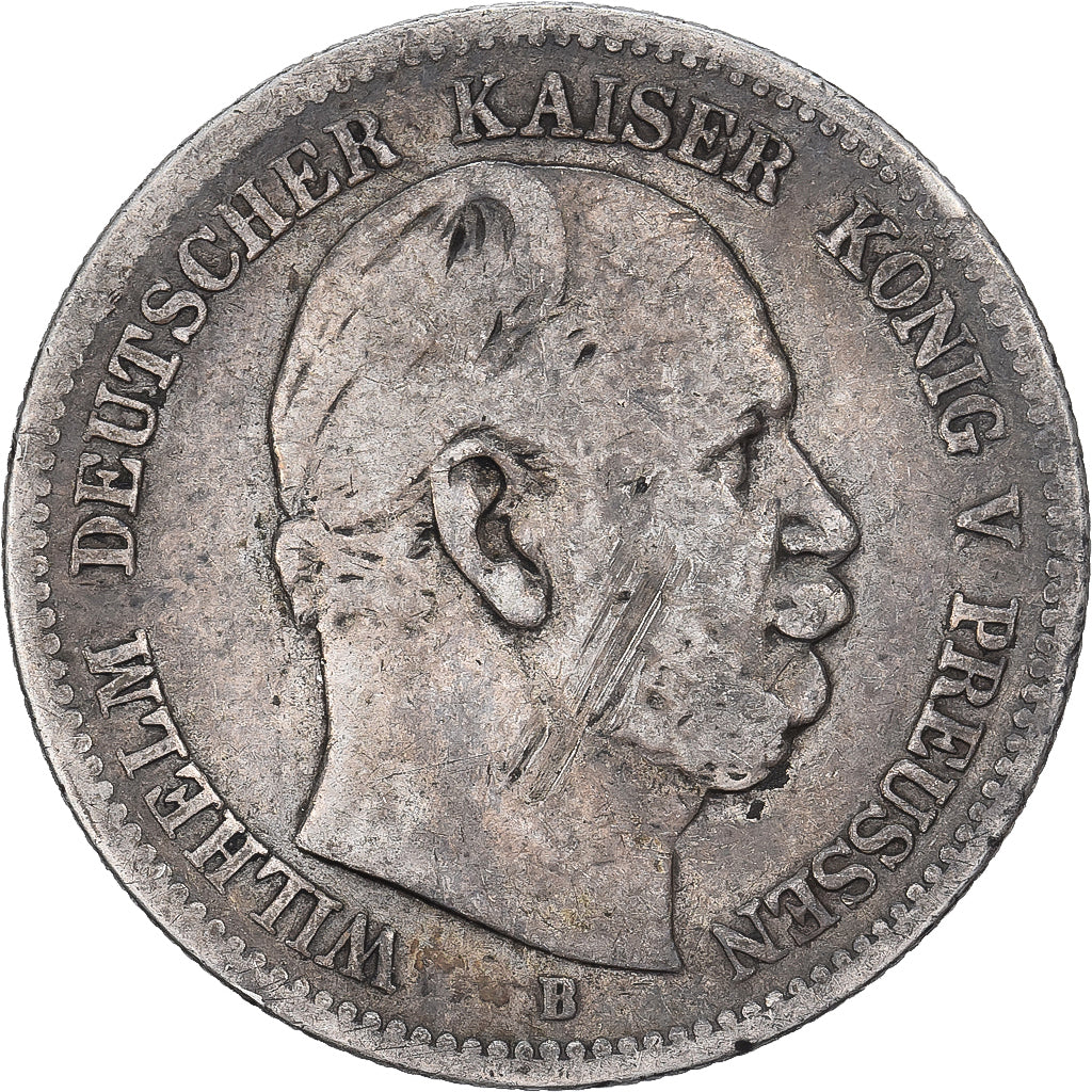 German States, PRUSSIA, Wilhelm I, 2 Mark, 1876, Breslau, Silver, VF(30-35)