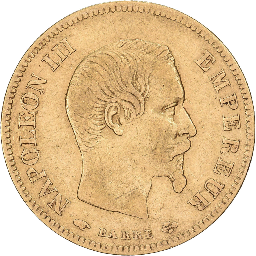 France, 10 Francs, Napoléon III, 1855, Paris, Gold, EF(40-45), Gadoury:1014