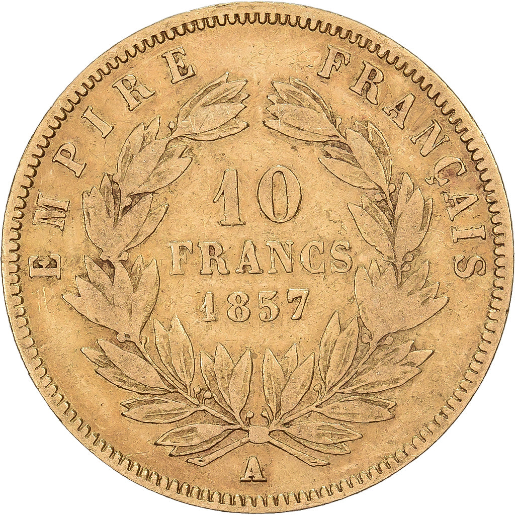 Frankreich, 10 Francs, Napoléon III, 1857, Paris, Gold, S+, Gadoury:1014