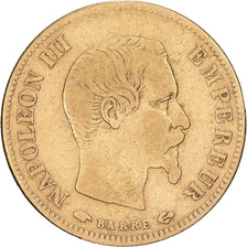 Francja, 10 Francs, Napoléon III, 1857, Paris, Złoto, VF(30-35), Gadoury:1014