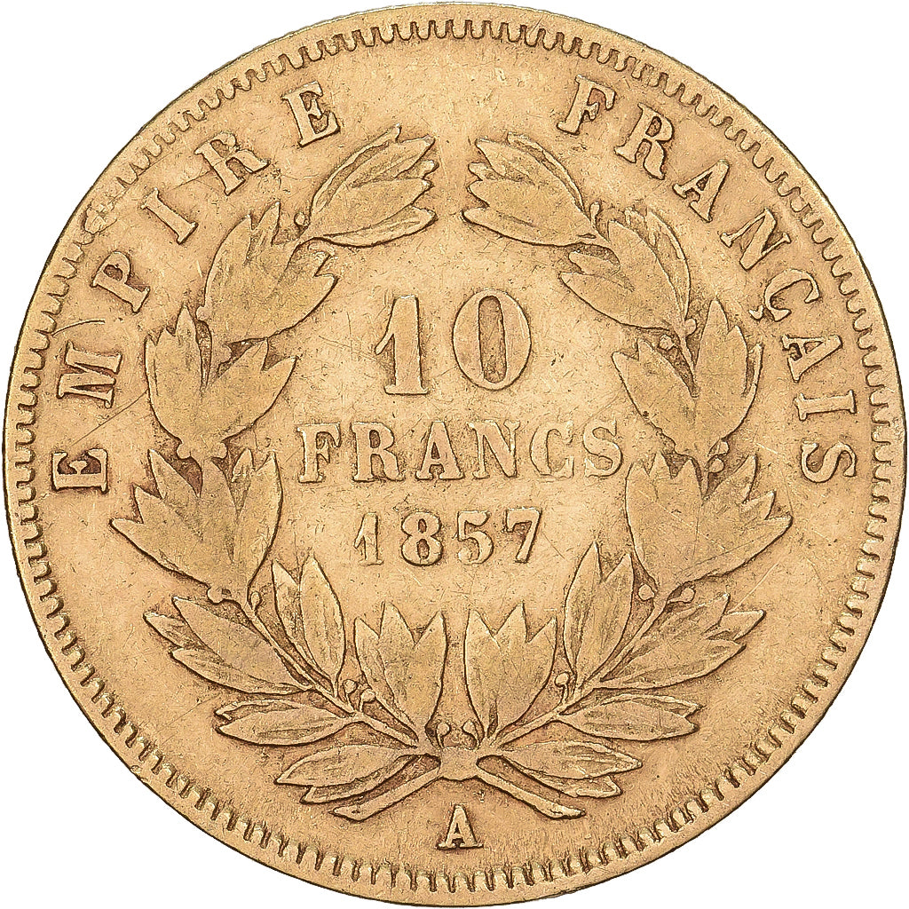 Frankreich, 10 Francs, Napoléon III, 1857, Paris, Gold, S+, Gadoury:1014