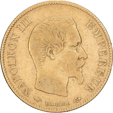 França, 10 Francs, Napoléon III, 1859, Paris, Dourado, VF(20-25)