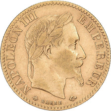 França, 10 Francs, Napoléon III, 1863, Paris, Dourado, EF(40-45)