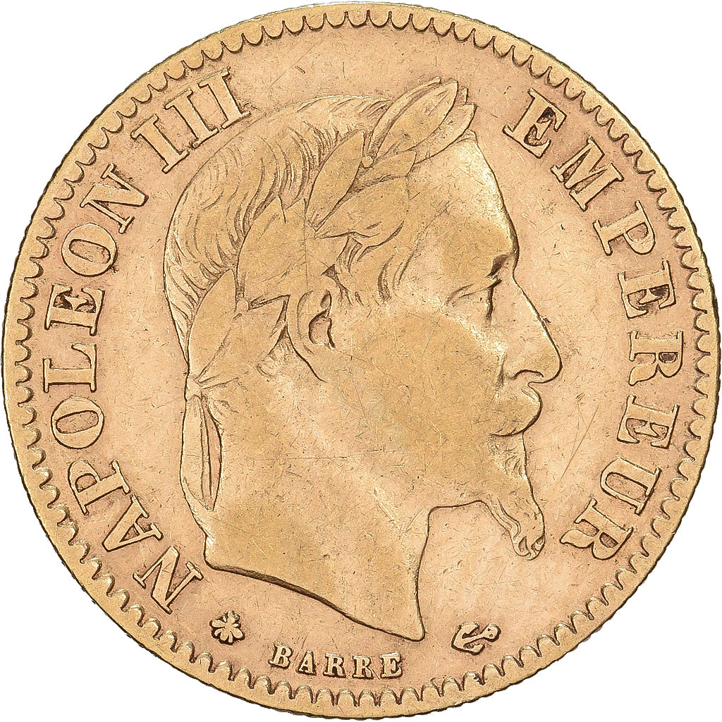 France, 10 Francs, Napoléon III, 1865, Paris, Gold, VF(30-35), Gadoury:1015