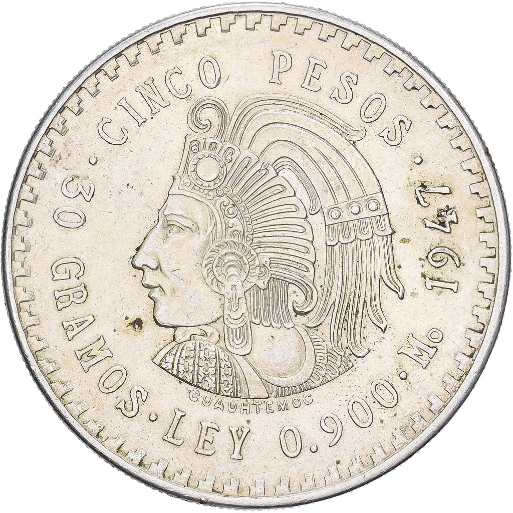 Mexique, 5 Pesos, 1947, Mexico City, Argent, TTB+, KM:465