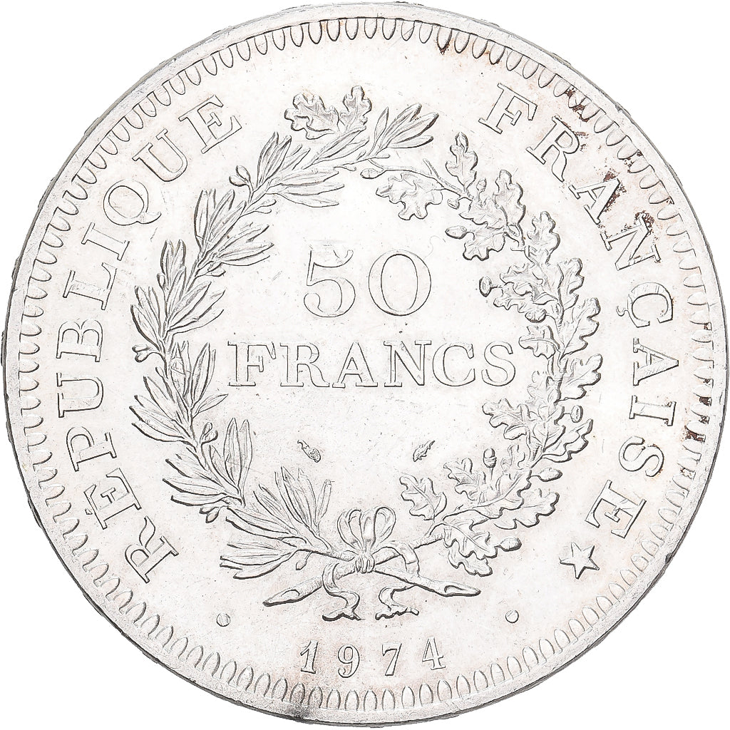 Frankrijk, 50 Francs, Hercule, 1974, Hybrid issue, Zilver, PR, Gadoury:882a