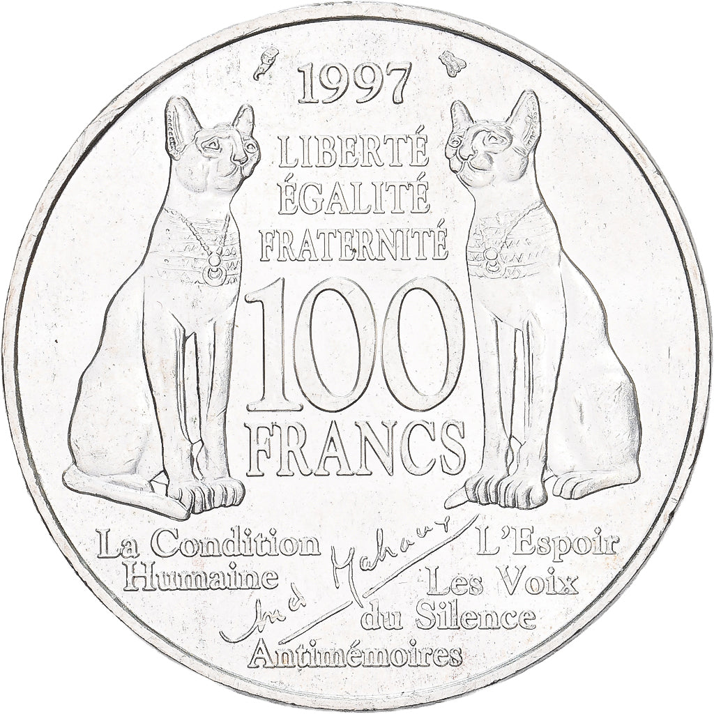 Francia, 100 Francs, André Malraux, 1997, Paris, Plata, SC, KM:1188