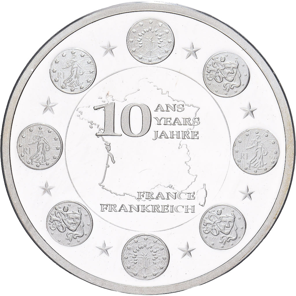 Duitsland, Medaille, 10 ans de l'Euro, 2010, Zilver, FDC