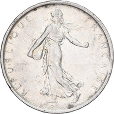 França, 5 Francs, Semeuse, 1963, Paris, flan clipé, Prata, AU(50-53)