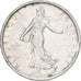 França, 5 Francs, Semeuse, 1963, Paris, flan clipé, Prata, AU(50-53)