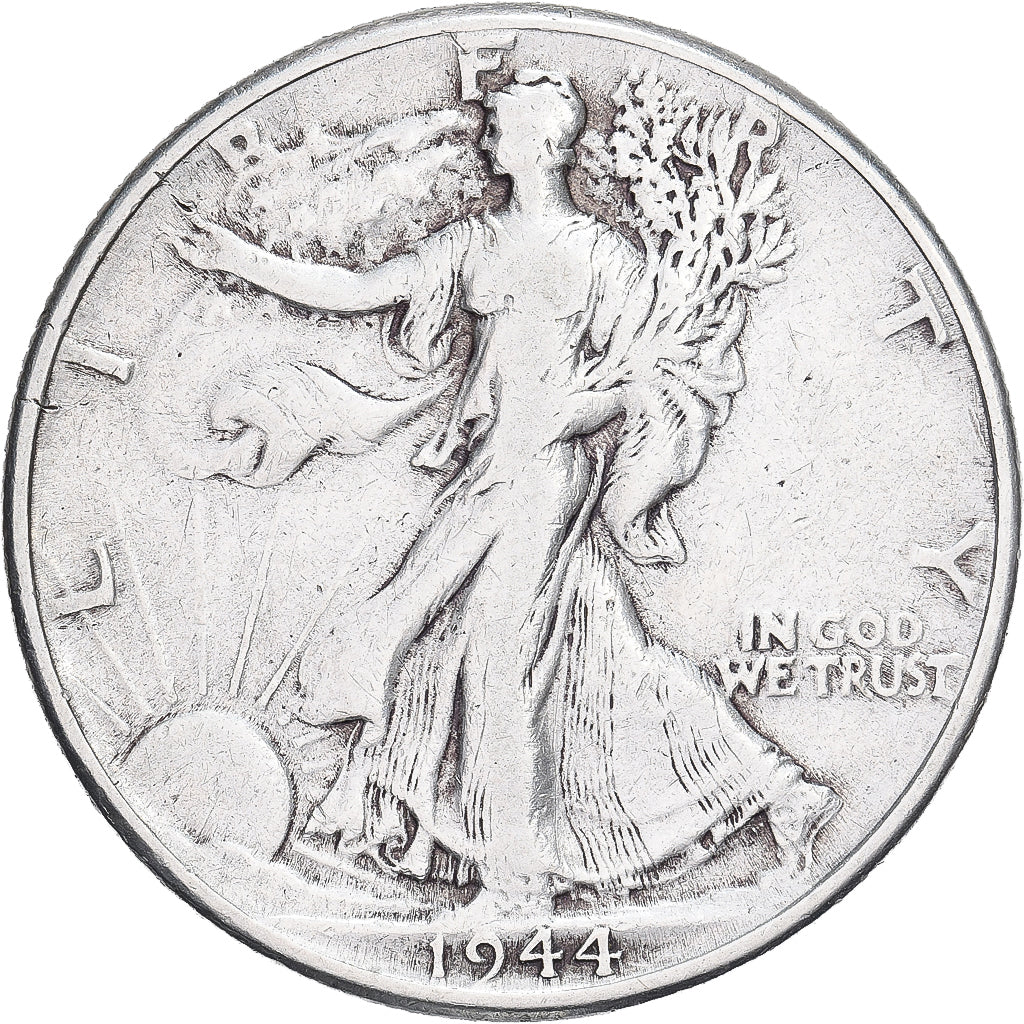 États-Unis, Half Dollar, Walking Liberty, 1944, Philadelphie, Argent, TB+