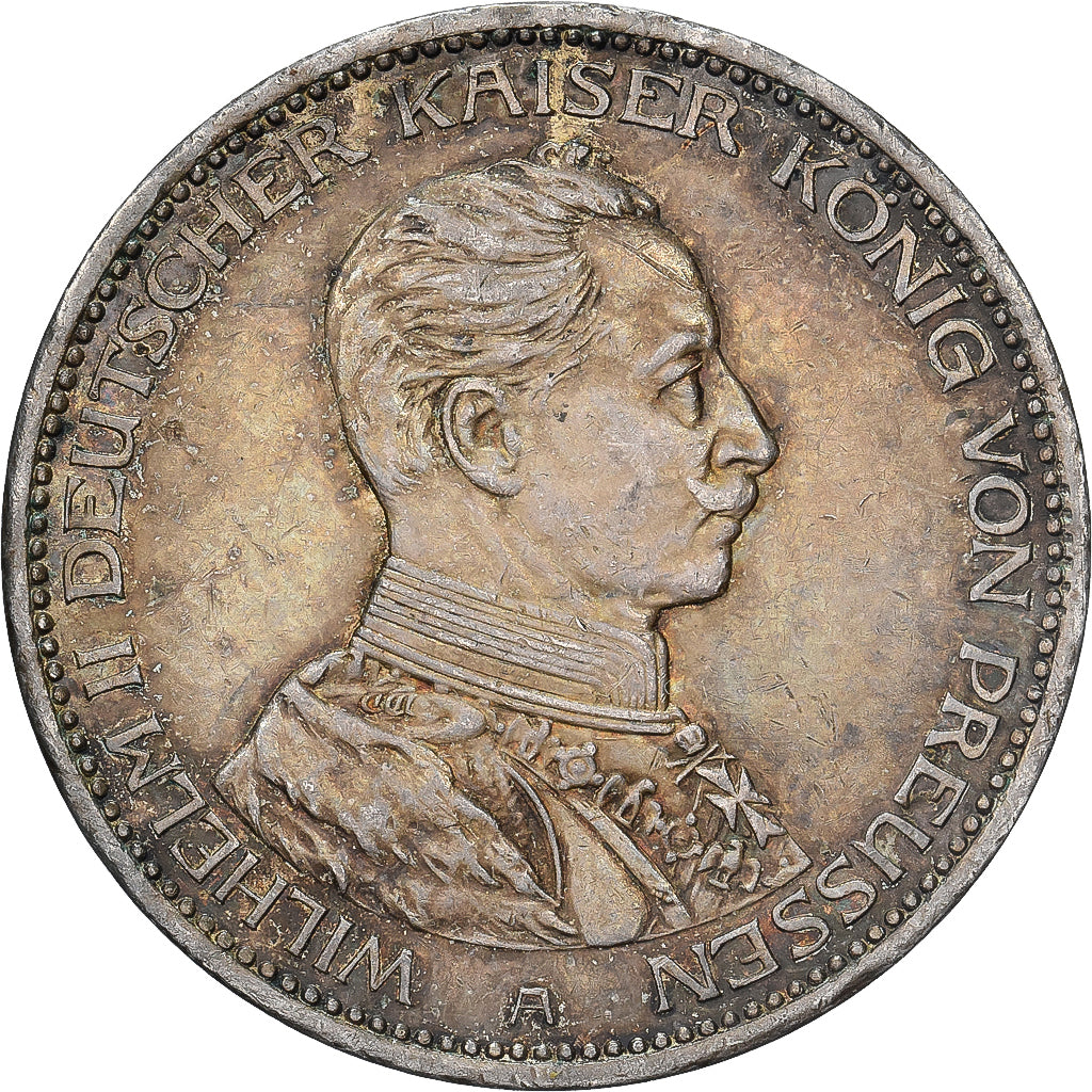 Estados Alemães, PRUSSIA, Wilhelm II, 3 Mark, 1914, Berlin, Prata, AU(50-53)