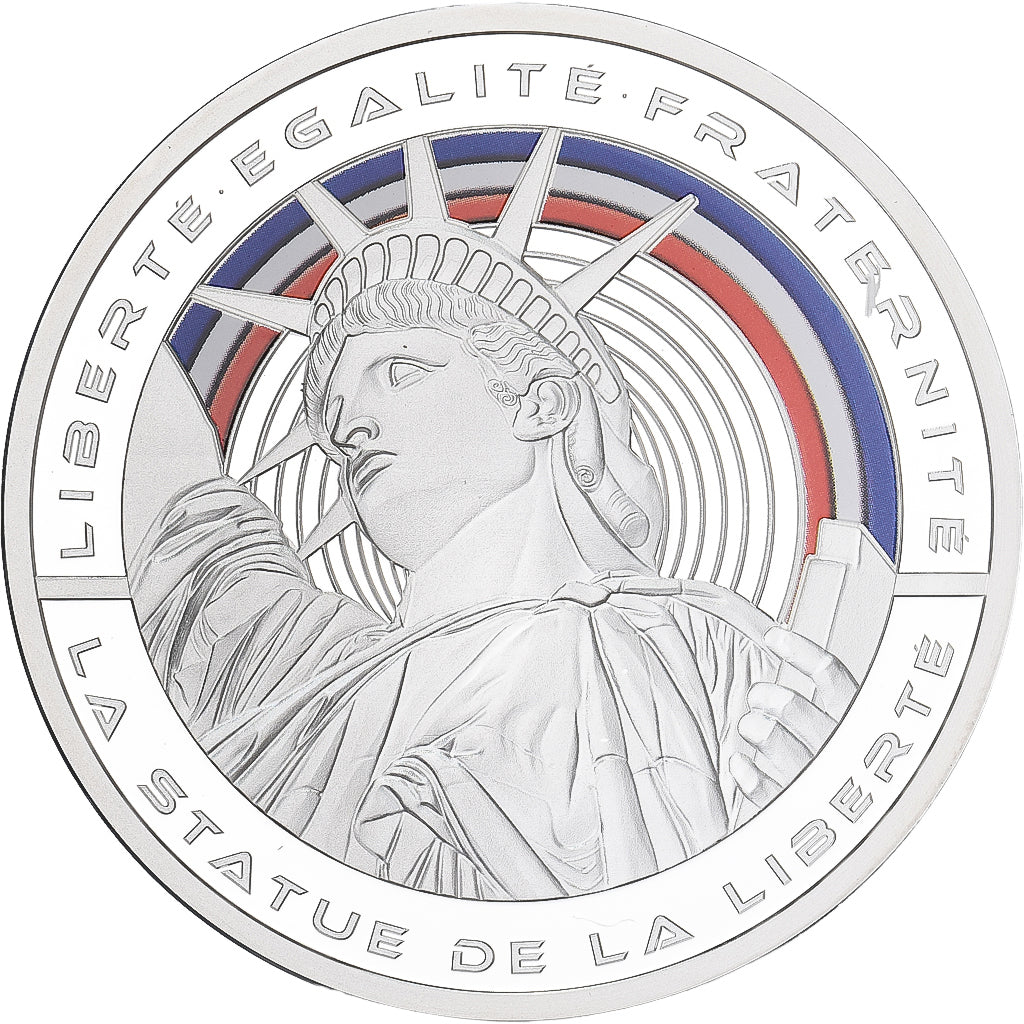 France, Medal, Les Fleurons Français, La Statue de la Liberté, Silver
