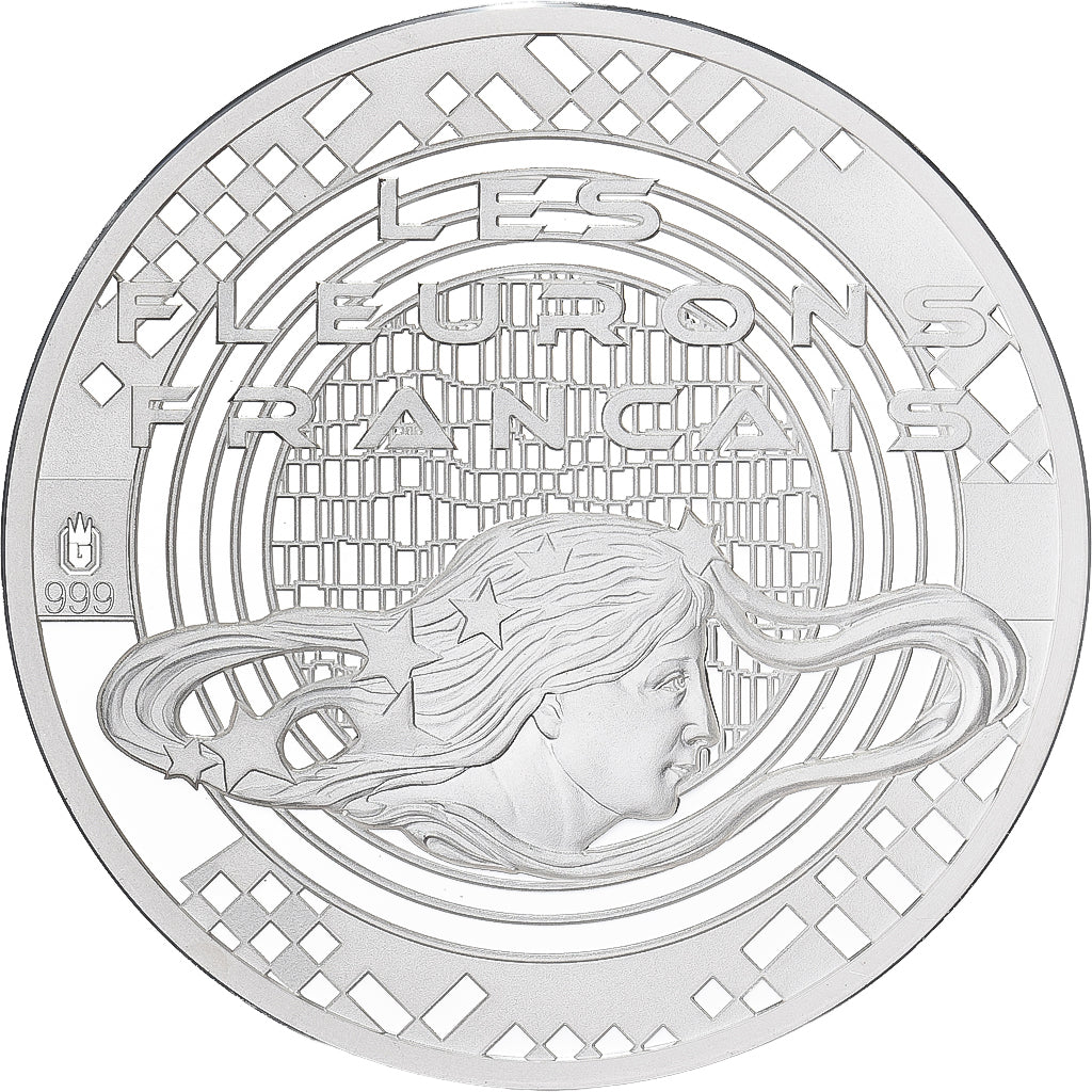 France, Medal, Les Fleurons Français, La Statue de la Liberté, Silver