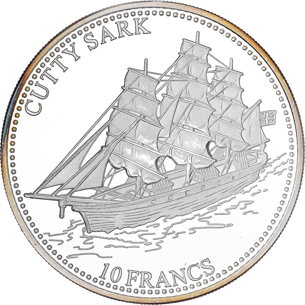 Republika Demokratyczna Konga, 10 Francs, 2001, Cutty Sark, Srebro, MS(64)