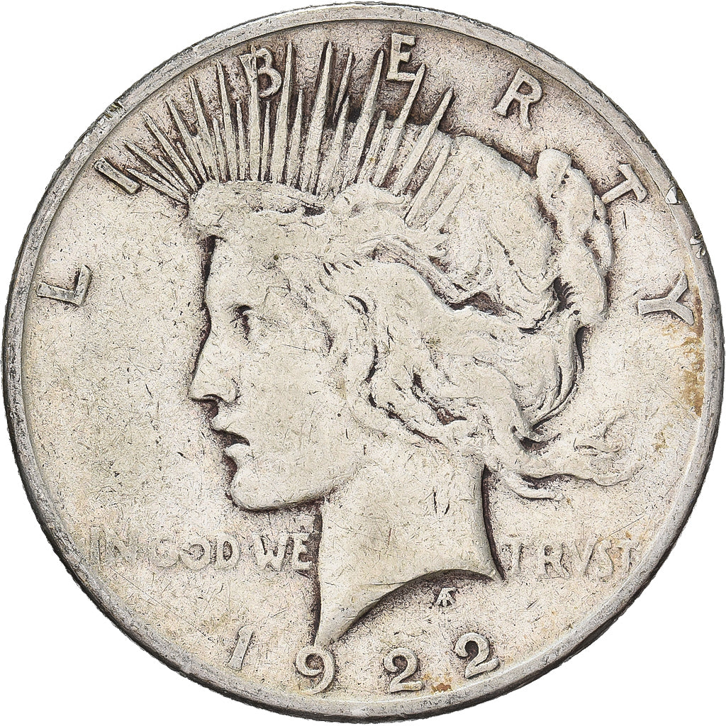 USA, Dollar, Peace, 1922, San Francisco, Srebro, VF(20-25)