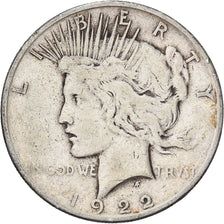 Stati Uniti, Dollar, Peace, 1922, San Francisco, Argento, MB