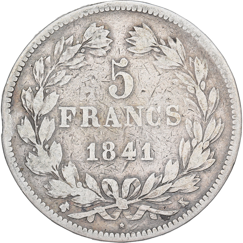 Francja, 5 Francs, Louis-Philippe, 1841, Bordeaux, Srebro, VF(30-35)