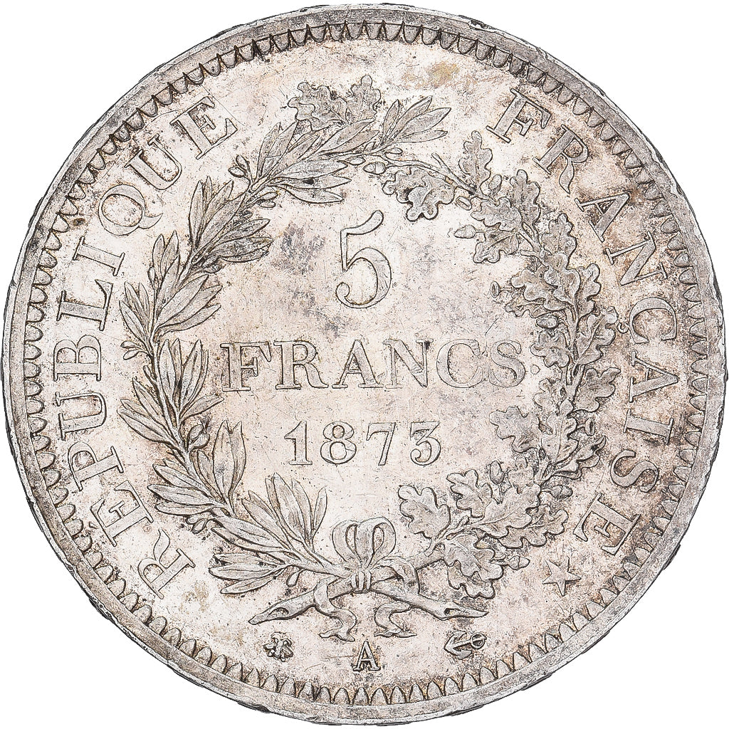 Frankreich, 5 Francs, Hercule, 1873, Paris, Silber, VZ, Gadoury:745a, KM:820.1