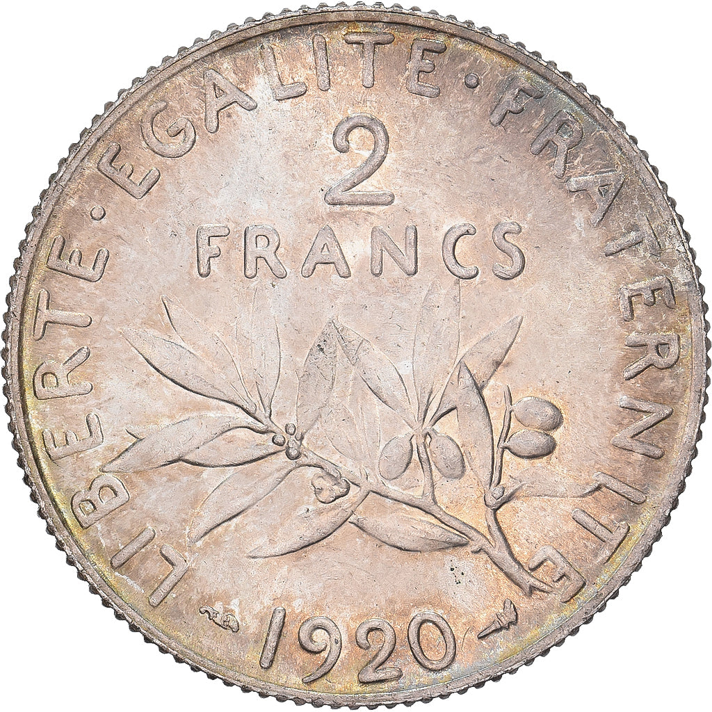 France, 2 Francs, Semeuse, 1920, Paris, Argent, SPL, Gadoury:532, KM:845.1