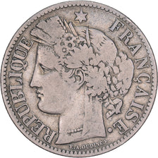 France, 2 Francs, Cérès, 1870, Bordeaux, Silver, VF(20-25), Gadoury:529