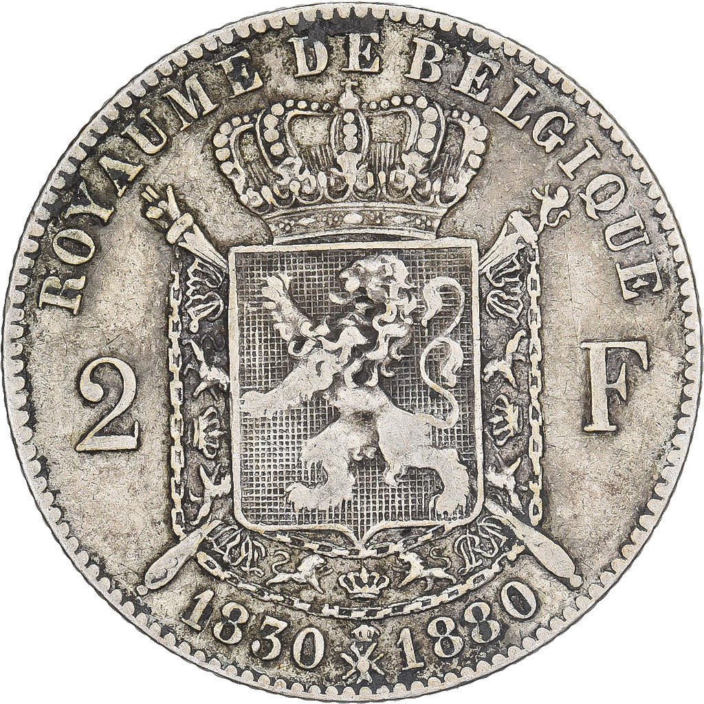 Belgien, Leopold II, 2 Francs, 2 Frank, 1880, Silber, SS, KM:39