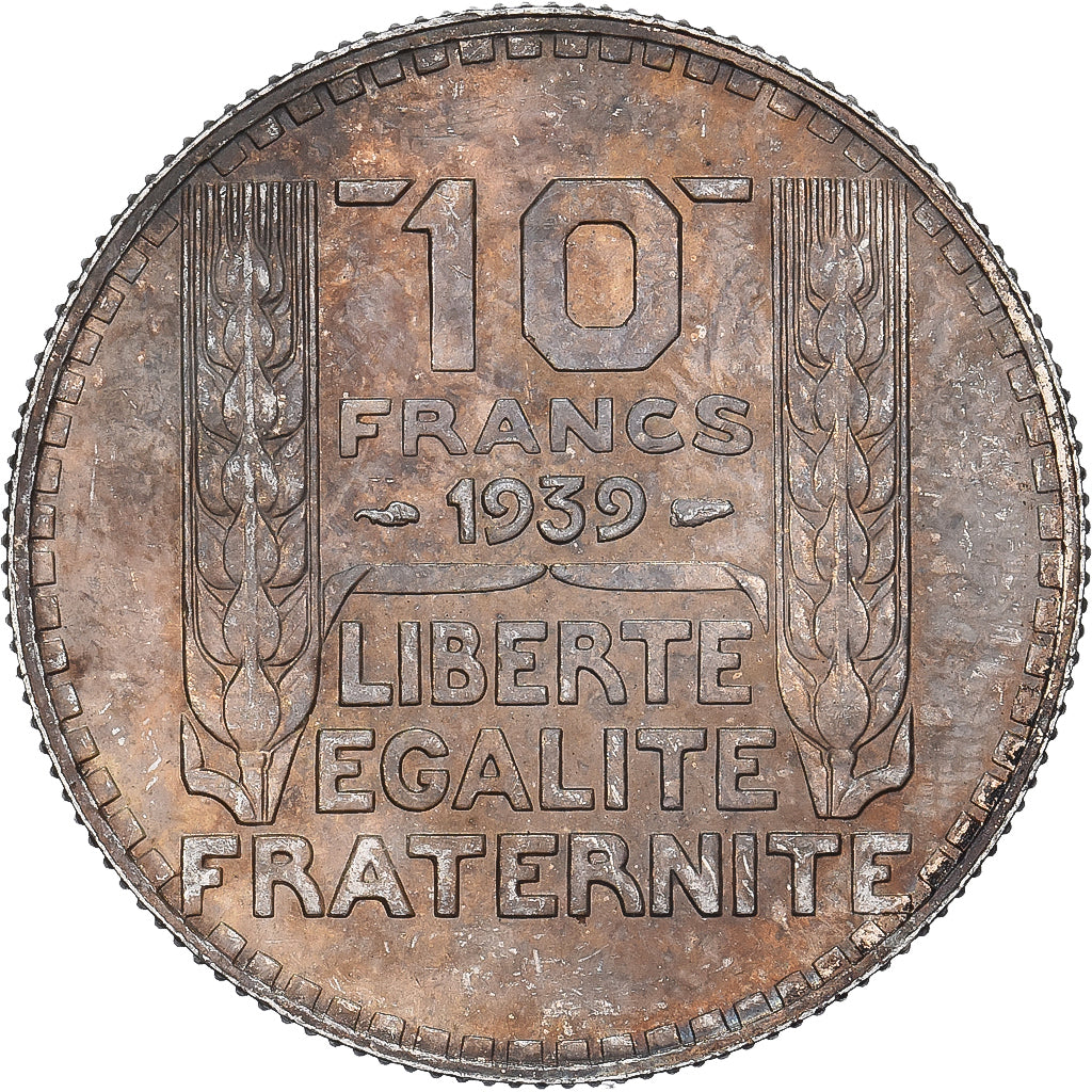France, 10 Francs, Turin, 1939, Paris, Argent, SUP, Gadoury:801, KM:878