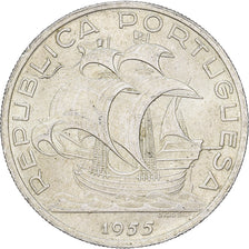 Portugal, 10 Escudos, 1955, Silber, VZ+, KM:586