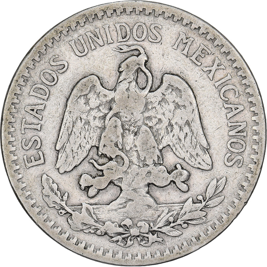 Mexico, 50 Centavos, 1919, Mexico City, Zilver, FR+, KM:447